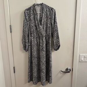 A new day Black & White Faux Wrap Dress